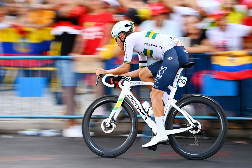 MADRID SPAIN SEPTEMBER 11 Luke Plapp of Australia and Team INEOS Grenadiers competes during the 77th Tour of Spain 2022 Stage 21 a 967km stage from Las Rozas to Madrid LaVuelta22 WorldTour on September 11 2022 in Madrid Spain Photo by Tim de WaeleGetty Images