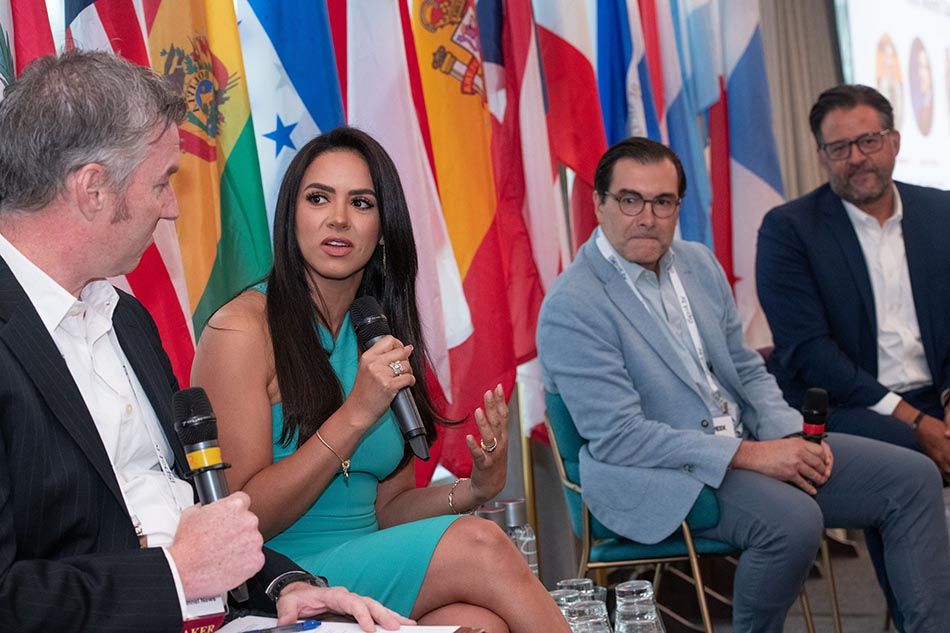 Panelists on the sports roundtable &ldquo;Embracing the Cultural Appeal of FIFA World Cup&rdquo; (l. to r.): B+C programming editor Michael Malone, moderator; Ana Jurka, Telemundo Deports; Jose Garriga, NBC Sports Group; and Eli Velazquez, Telemundo Deportes.