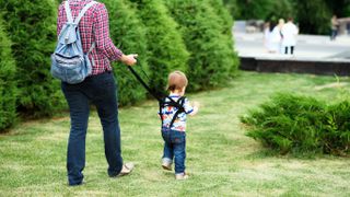 Boy learning to walk