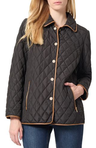 Quilted Water Repellent Snap Front Jacket