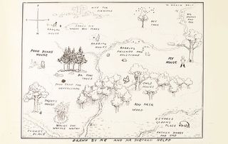 E. H. Shepard's map of Hundred Acre Wood in Winnie-the-Pooh