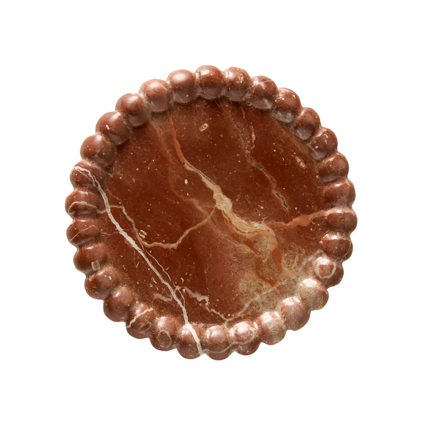 A bobbin-style marble coaster