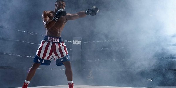 Creed II Michael B Jordan shadowboxing in the ring