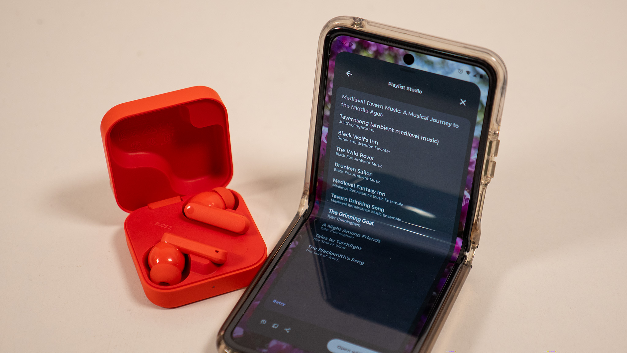 Moto AI&#039;s Playlist Studio feature running on a Motorola Razr Plus (2024)