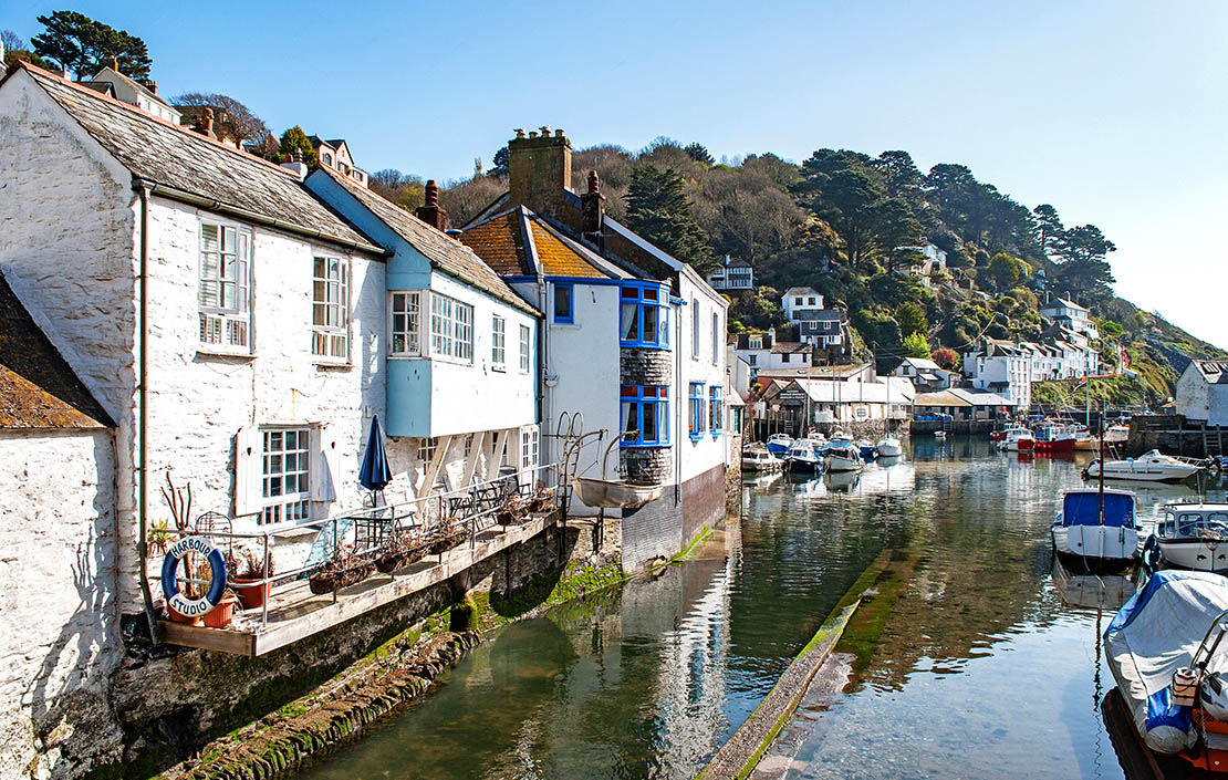 Harbourside at the village of Polperro in Cornwall