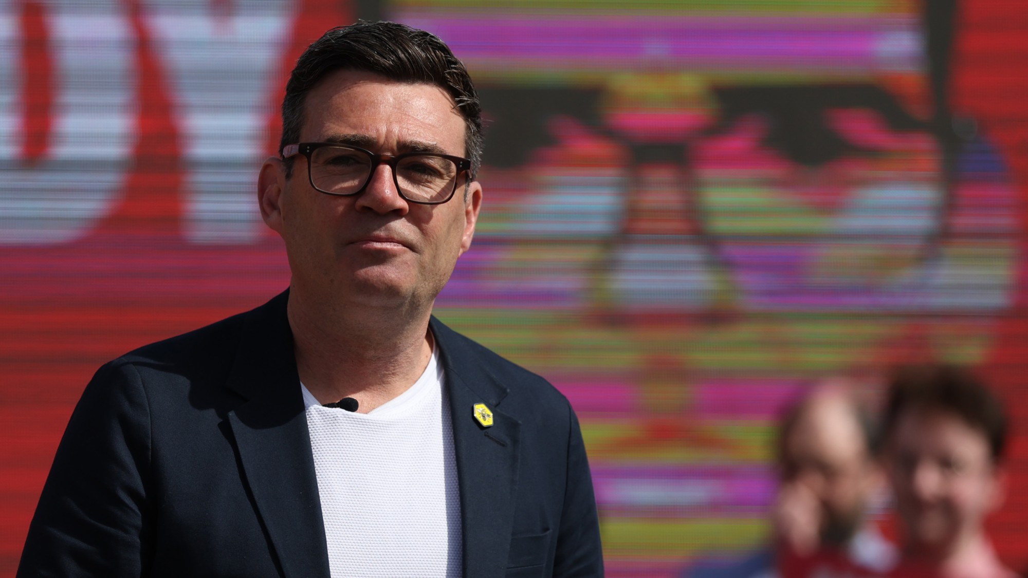 Andy Burnham at his campaign launch in Ashton-in-Makerfield