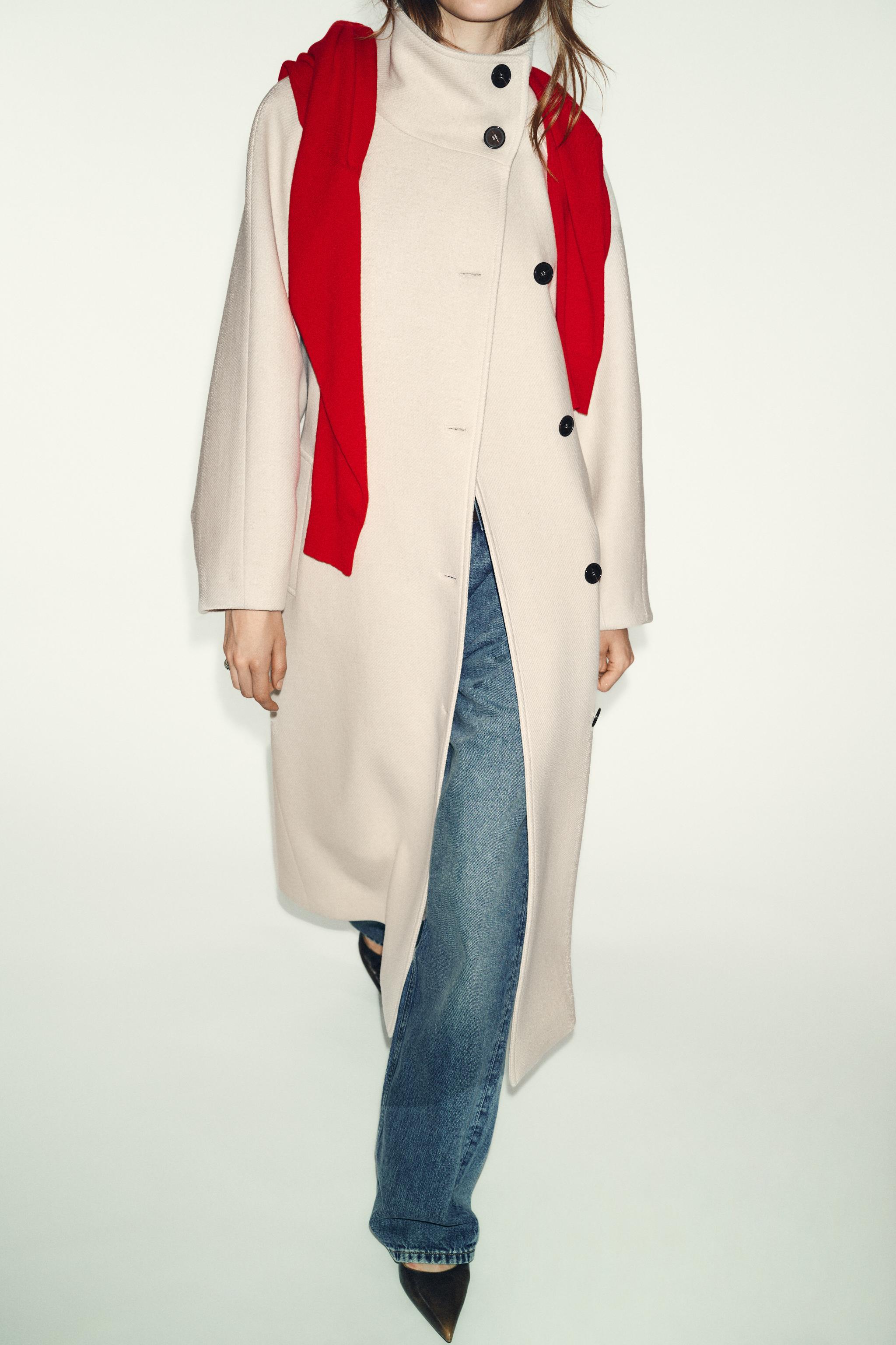 Long Wool Coat With High Neck