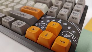 The Drop LOTR ENTR keyboard directional keys close up.