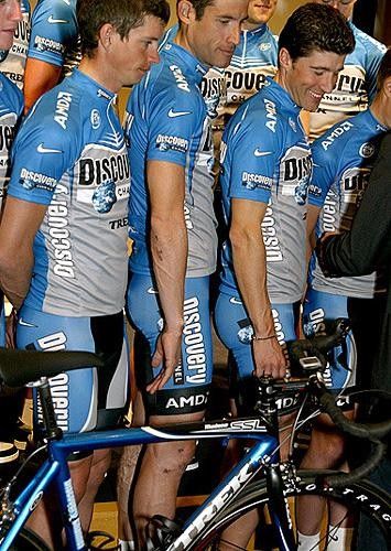 George and his teammates eye the new rides from Trek. George also looks like he has had a rough couple of days at camp.