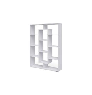 white shelf room divider