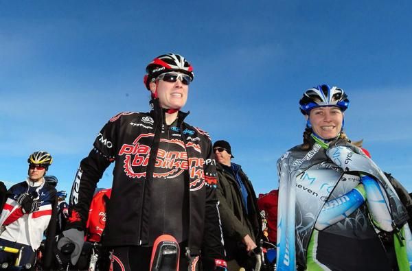 Riders kept their jackets on until the last minute due to cold temps.