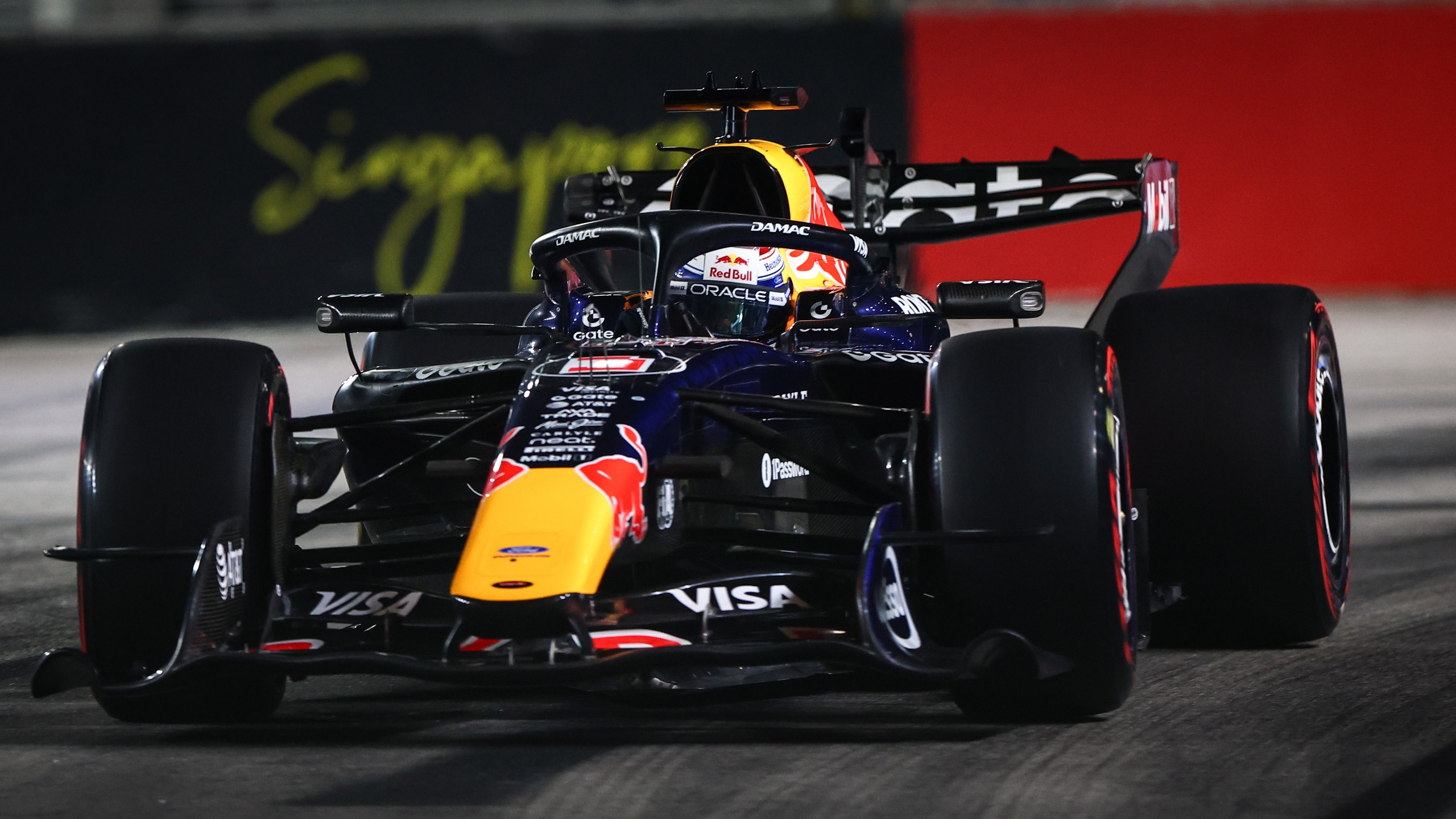 Max Verstappen of the Netherlands driving the (3) Oracle Red Bull Racing RB22 Red Bull Ford Powertrains on track during qualifying ahead of the F1 Grand Prix of Singapore