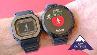 The G-Shock Move and Polar Grit X2 Pro smartwatches on the same wrist.