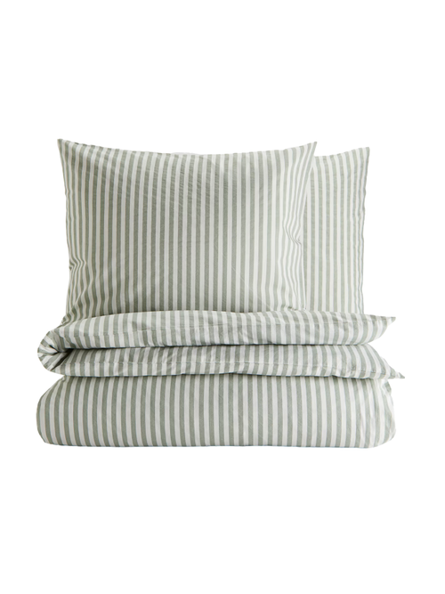 Cotton Duvet Cover Set in Light Mole/White