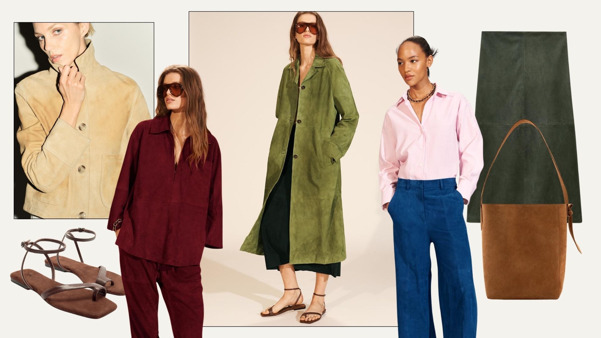 Collage of Zara suede buys