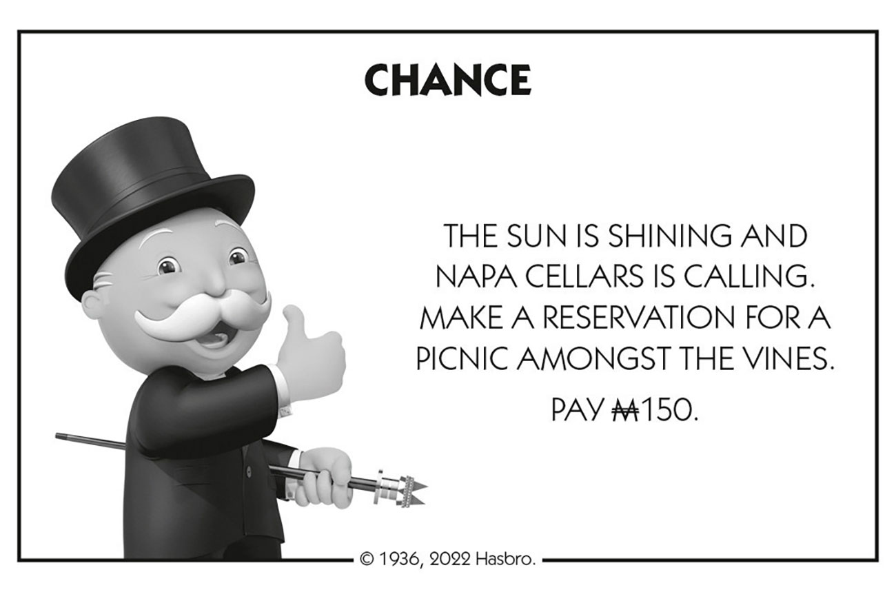 Napa Monopoly chance card