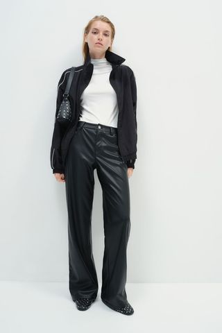 Straight Coated Trousers