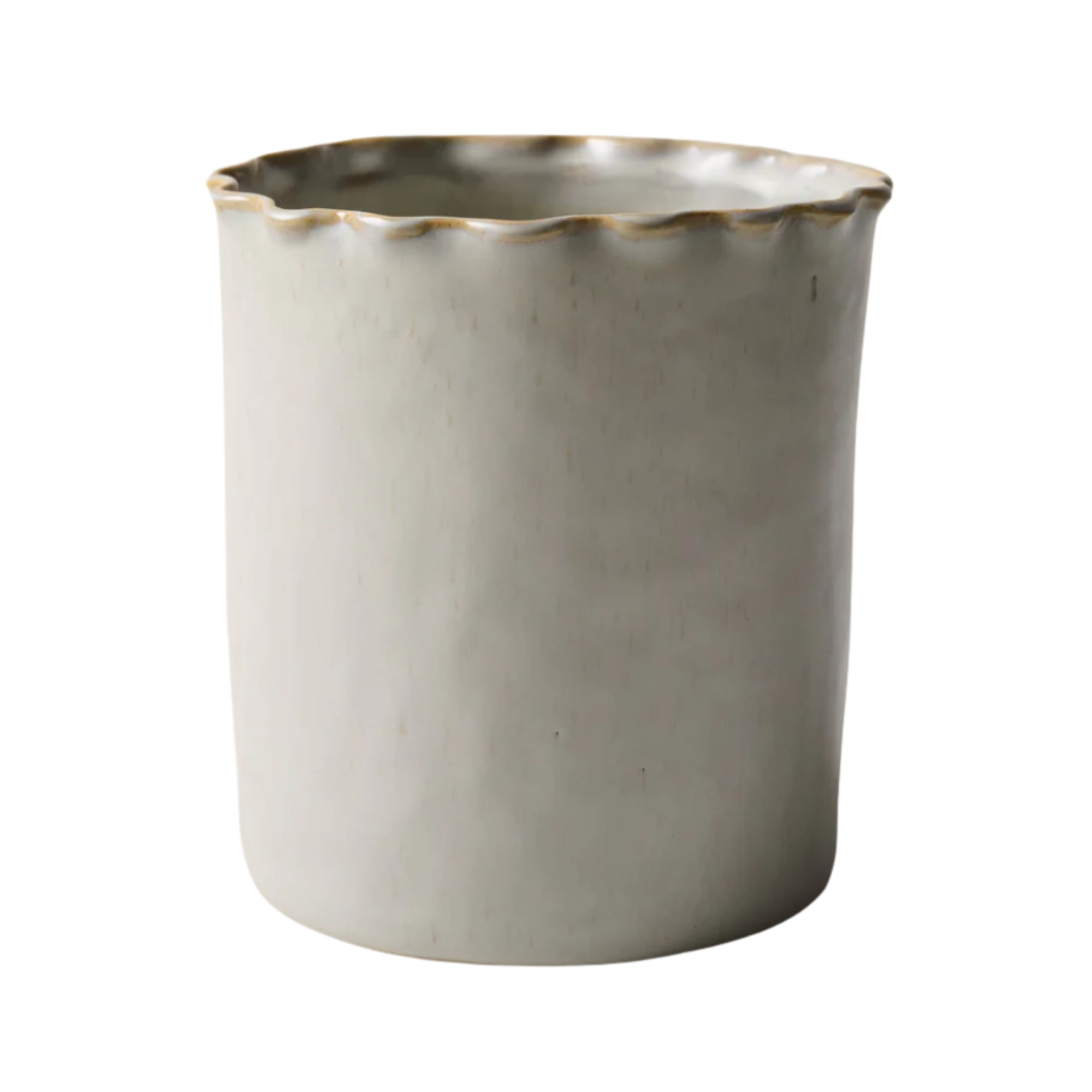 a serving spoon holder with a wavy rim