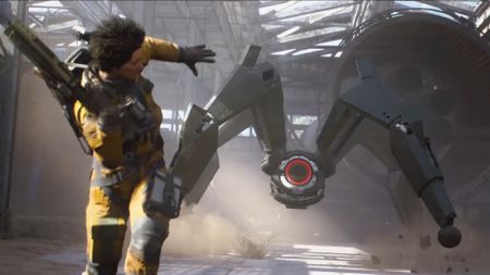Arc Raiders screenshot of player running from a Leaper robot