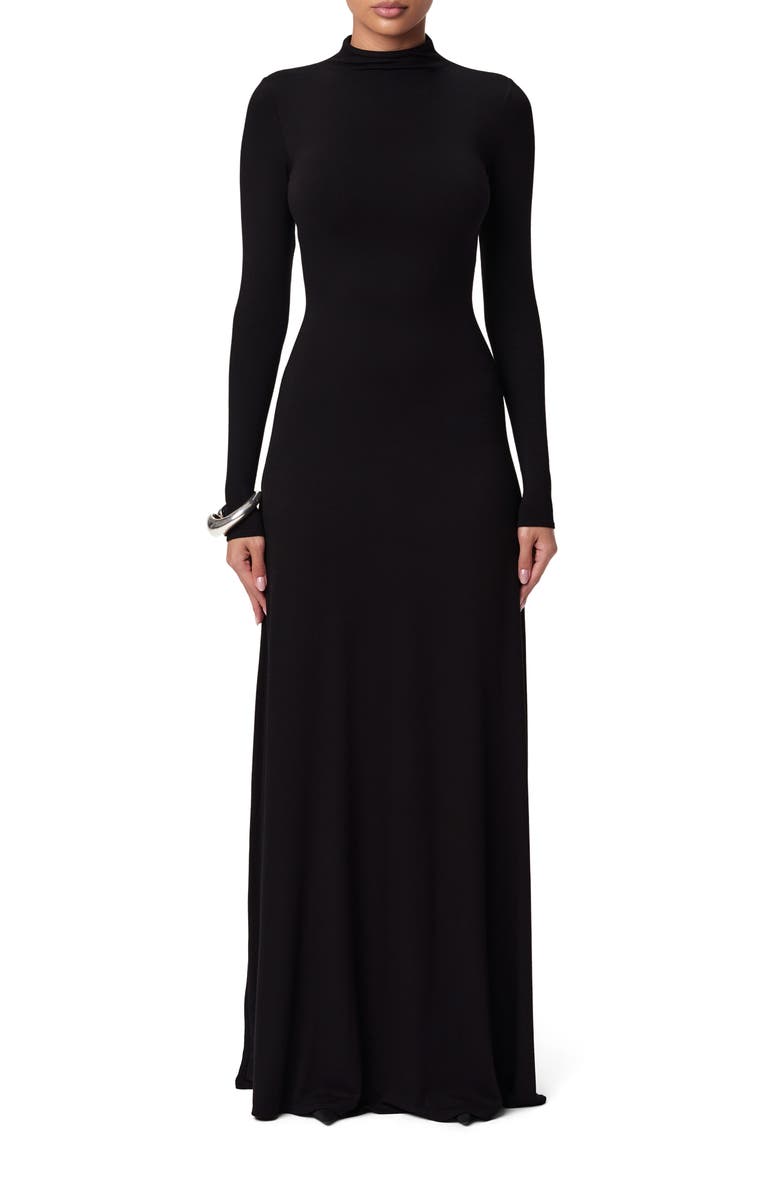 Funnel Neck Long Sleeve Dress