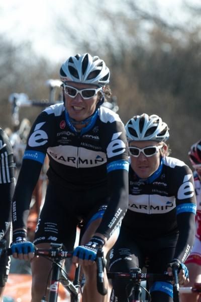 Johan Van Summeren leads Garmin-Cervelo teammate Heinrich Haussler