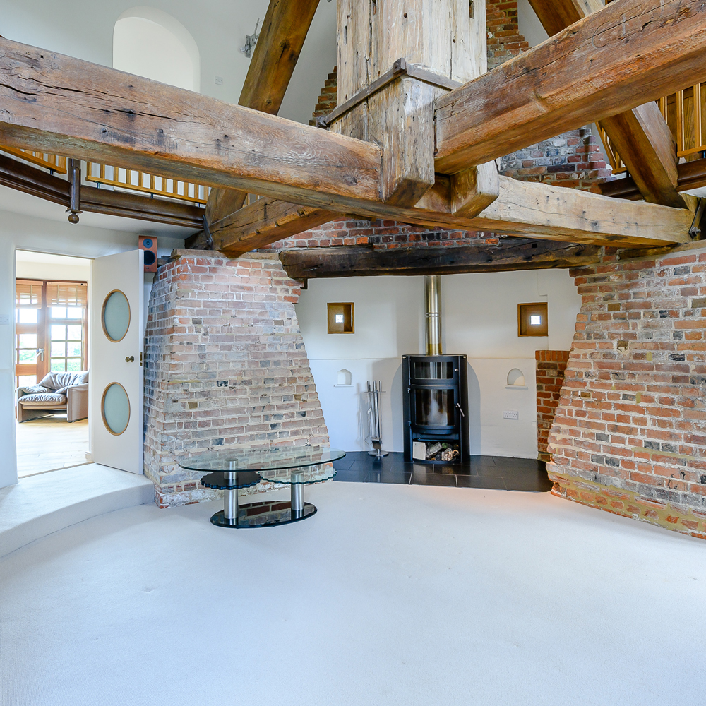 living room with fireplace