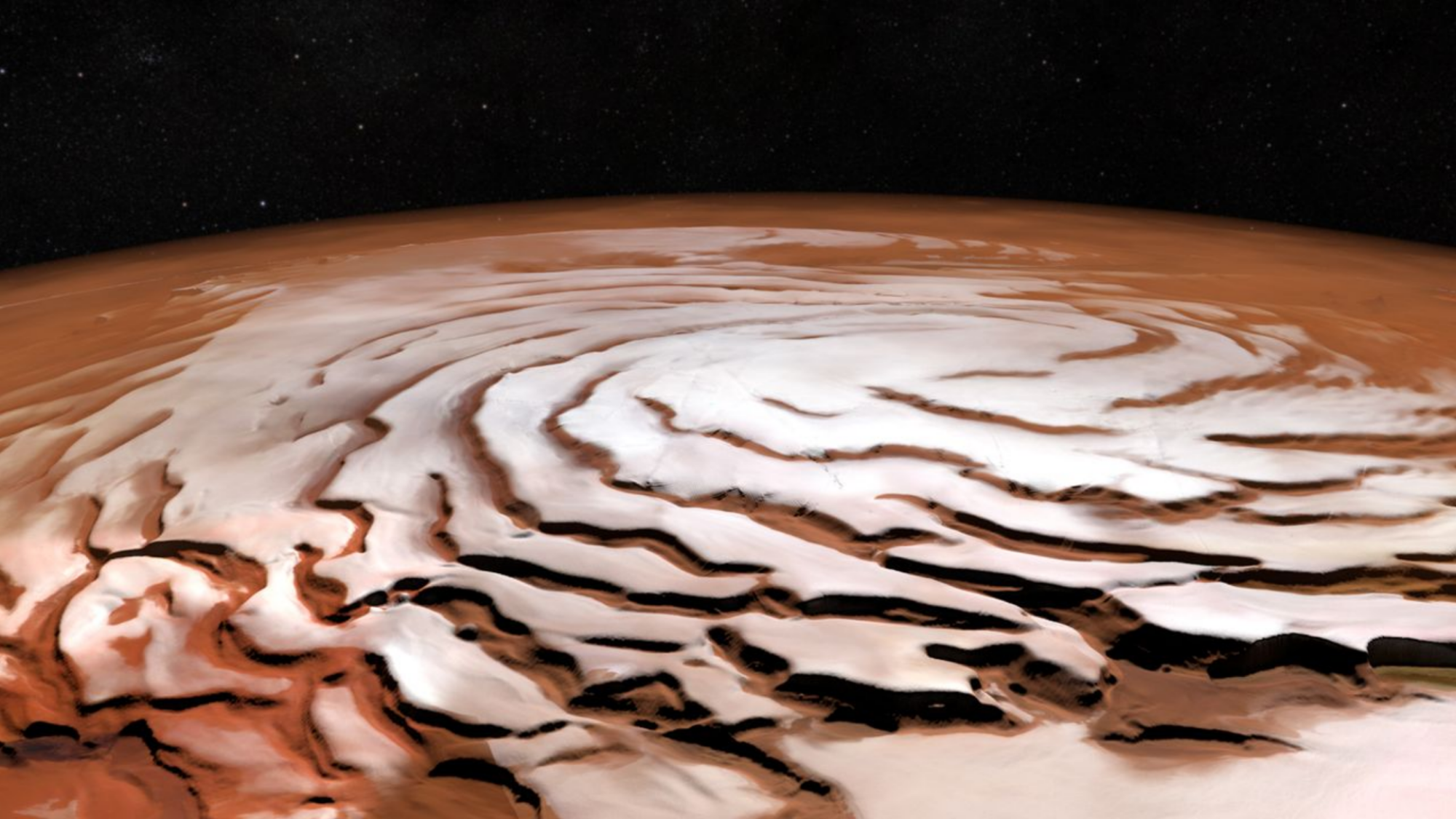 A view of the north pole of Mars