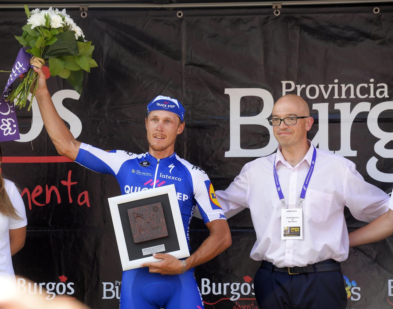Stage winner and birthday boy Matteo Trentin (QuickStep-Floors)