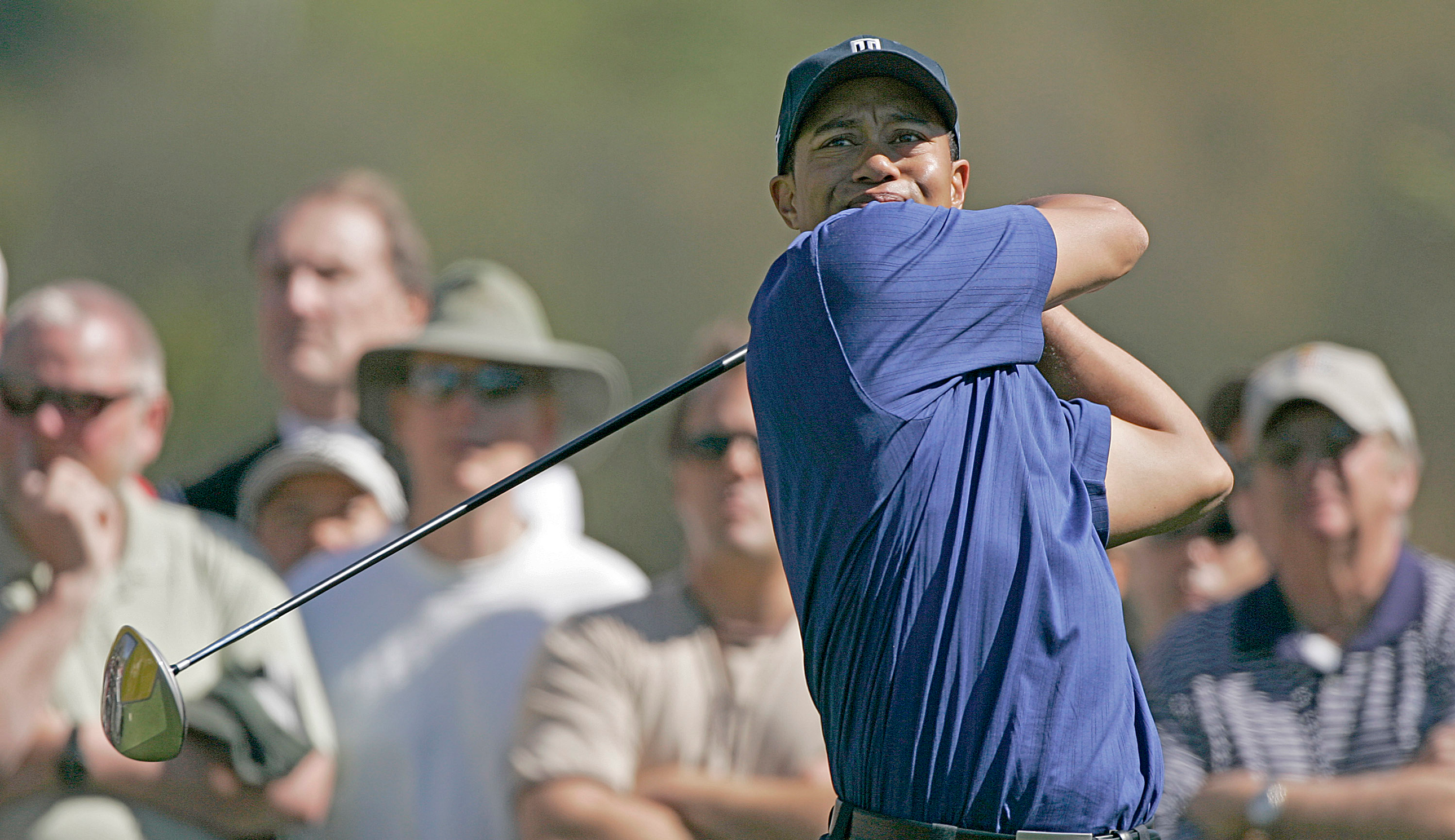 Tiger Woods hits a driver in 2006
