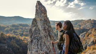 Two people hiking