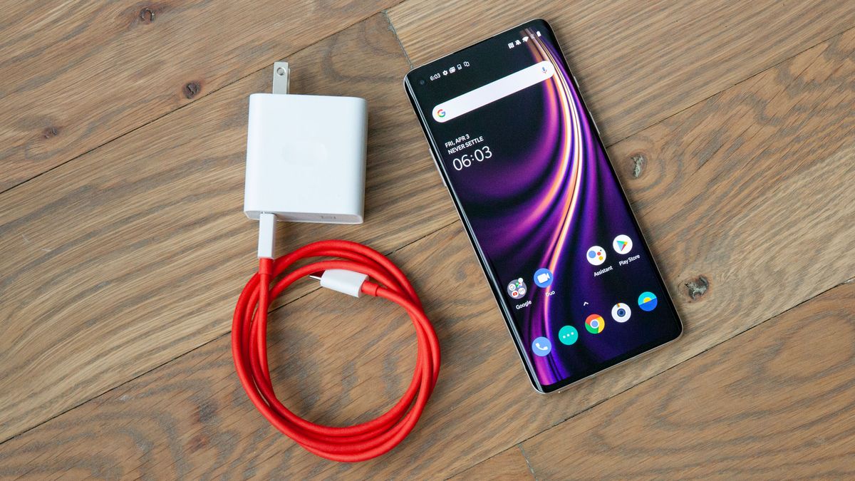 OnePlus 8 with charger