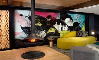 Lounge area at QT hotel in New Zealand