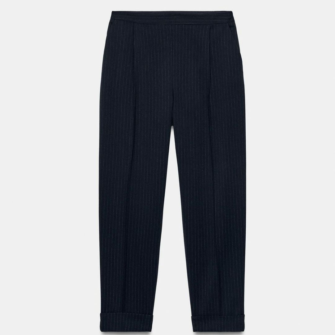Zara Navy Pinstriped Trousers