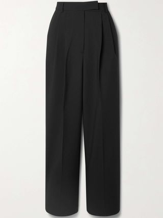 Bea Pleated Crepe Straight-Leg Pants