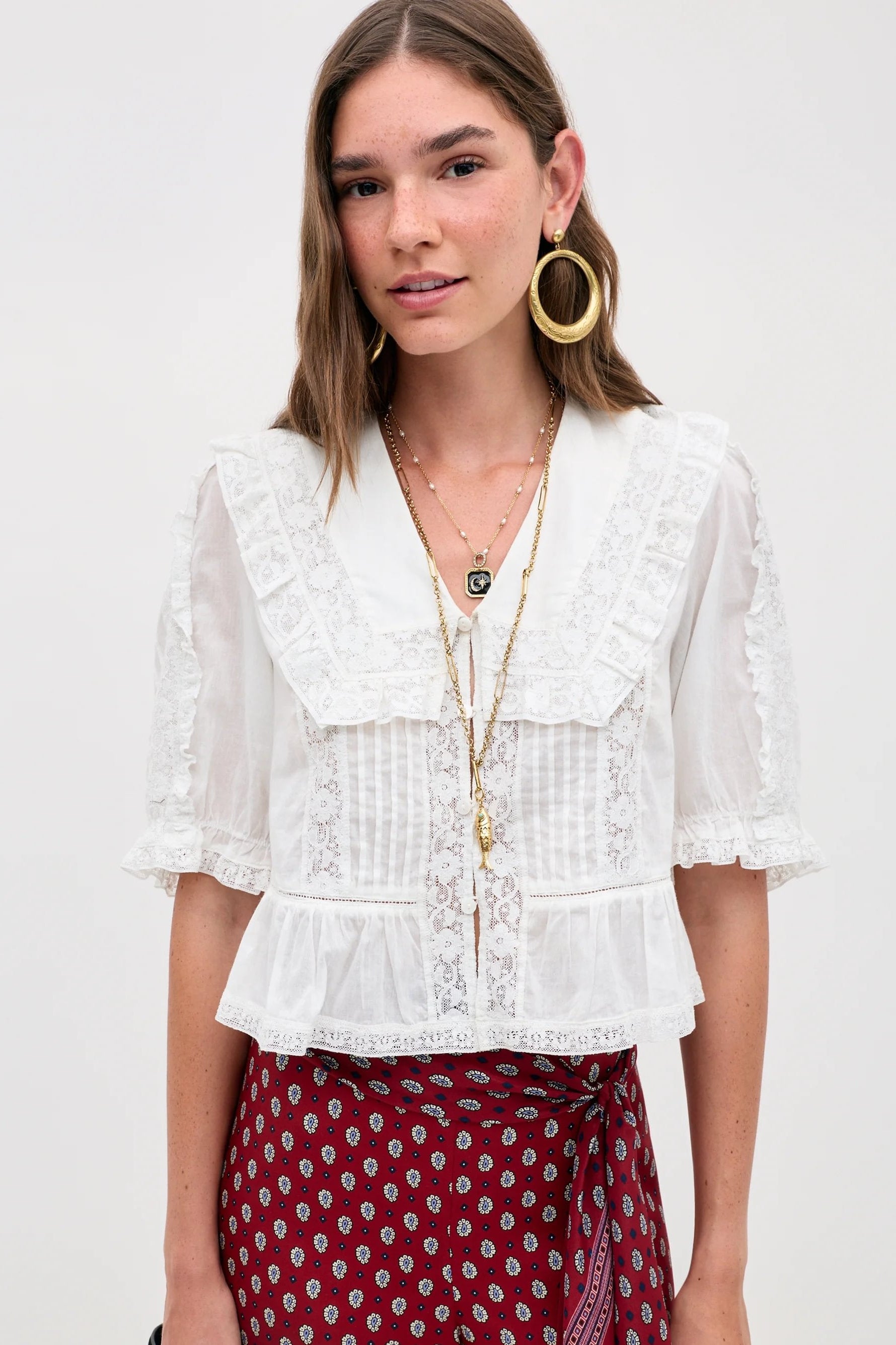 Ellery Cotton Blouse in White