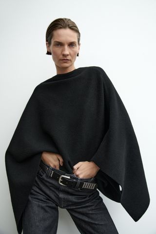 Asymmetric Knit Cape