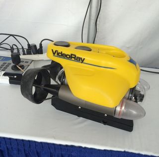 VideoRay's remotely operated vehicle was on display at the expo at the DARPA Robotics Challenge on June 4-5, 2015.
