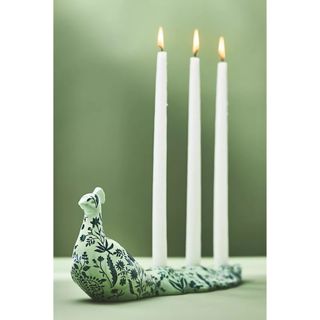 anthropologie peacock candle holder