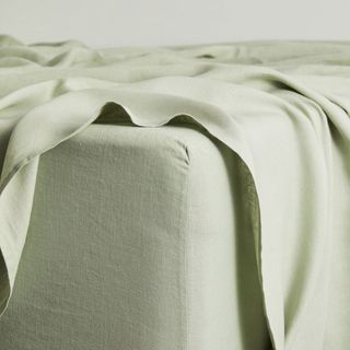 Sage 100% French Flax Linen Fitted Sheet