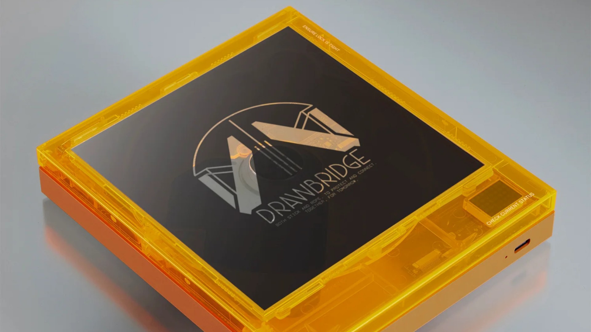 Close up on the km5 wireless CD player in limited edition Death Stranding design