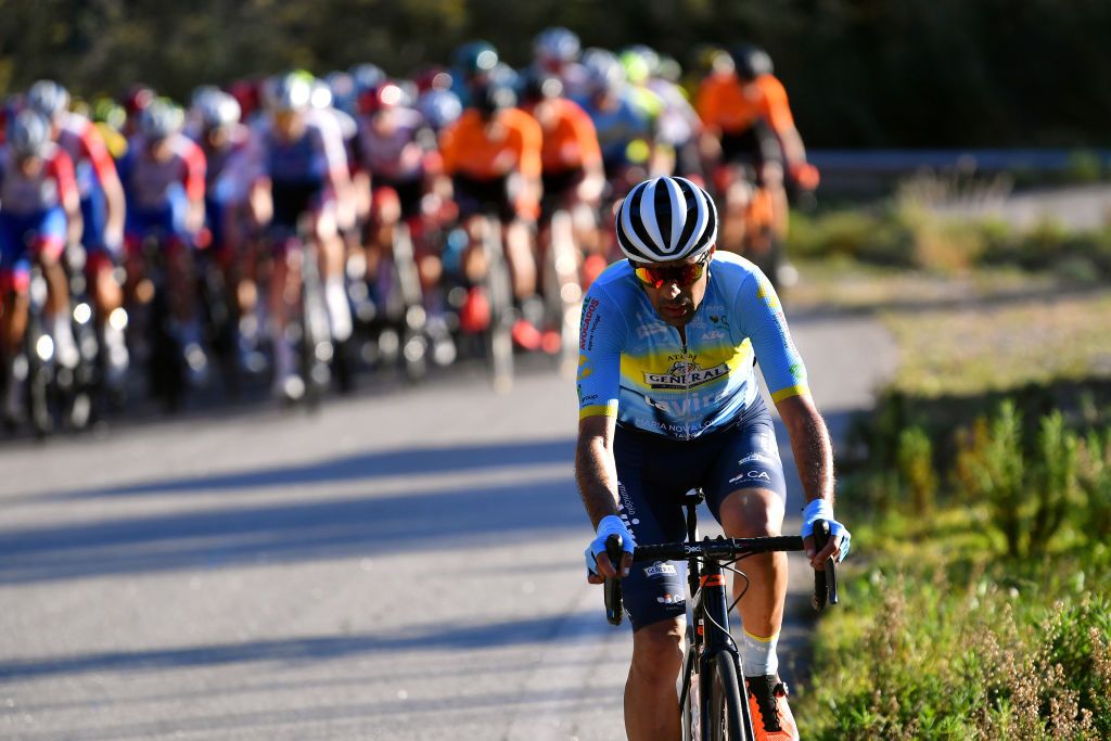 MONCHIQUE PORTUGAL FEBRUARY 17 Delio Fernandez Cruz of Spain and Team Atum GeneralTaviraAp Maria Nova Hotel competes during the 48th Volta Ao Algarve 2022 Stage 2 a 1824km stage from Albufeira to Alto Da Foia Monchique 890m VAlgarve2022 on February 17 2022 in Monchique Portugal Photo by Luc ClaessenGetty Images