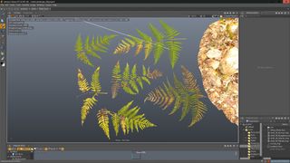 Use the Occlusion texture to avoid creating ferns inside the big rocks