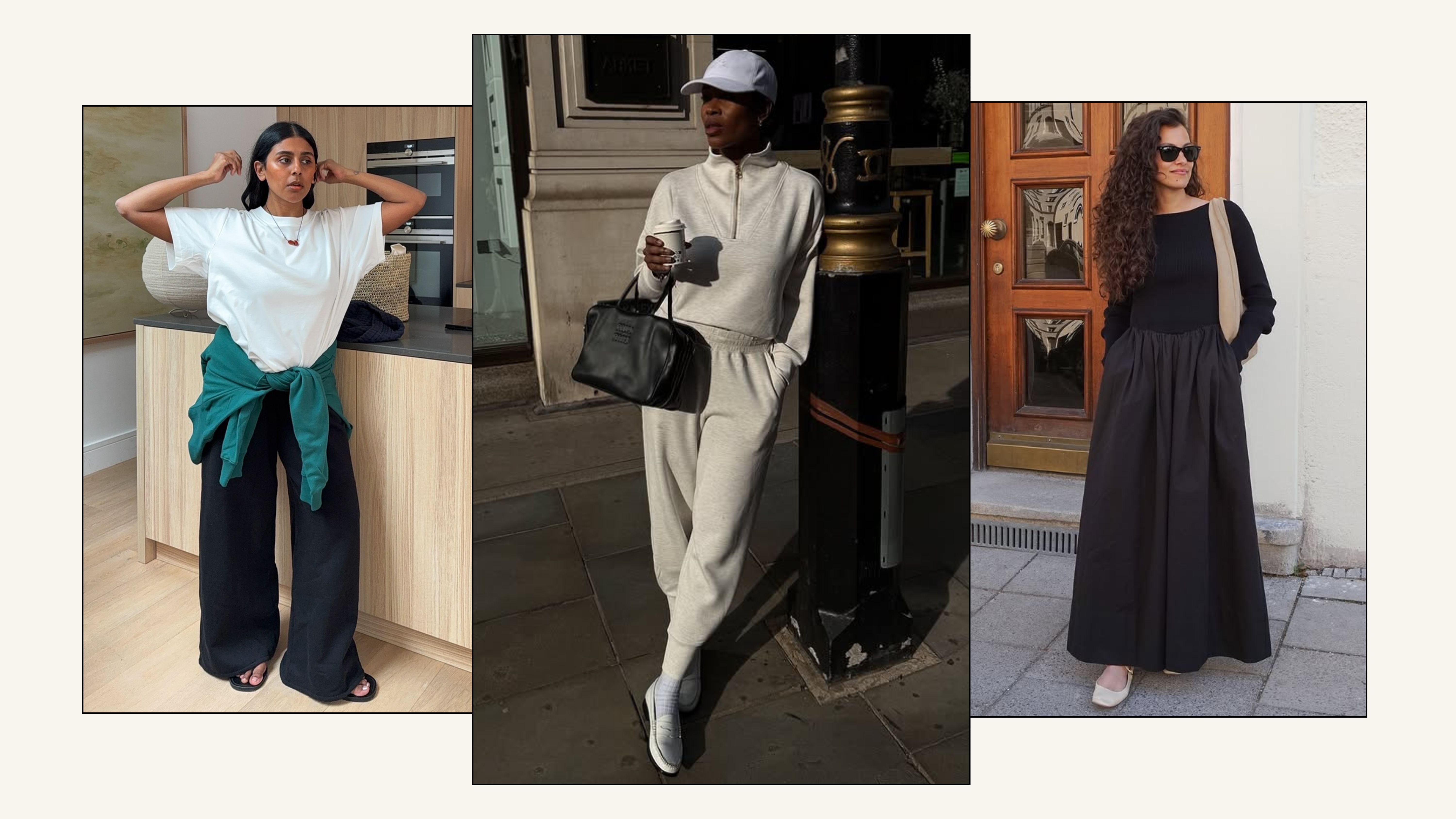 A selection of fashion content creators wear different summer travel outfits
