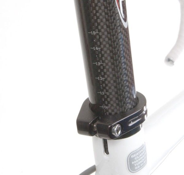 Markings on the seat post help with post-shipment assembly