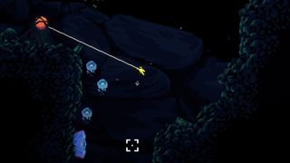 The player character grapples past a string of jellyfish in This Is No Cave.