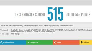 Detta kan vara ett tidigt benchmark-test av Galaxy S10. Källa: HTML5Test
