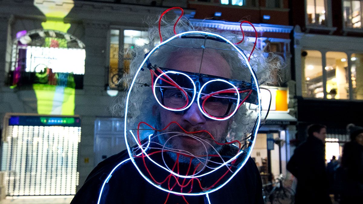 London's gloomy January evenings have been brightened up by Lumiere, a street art project that went live last night