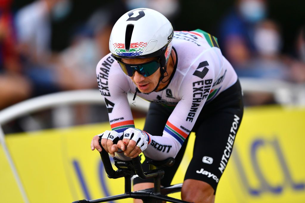 LA PLANCHE FRANCE SEPTEMBER 19 Arrival Daryl Impey of South Africa and Team Mitchelton Scott during the 107th Tour de France 2020 Stage 20 a 362km Individual Time Trial stage from Lure to La Planche Des Belles Filles 1035m ITT TDF2020 LeTour on September 19 2020 in La Planche France Photo by Stuart FranklinGetty Images