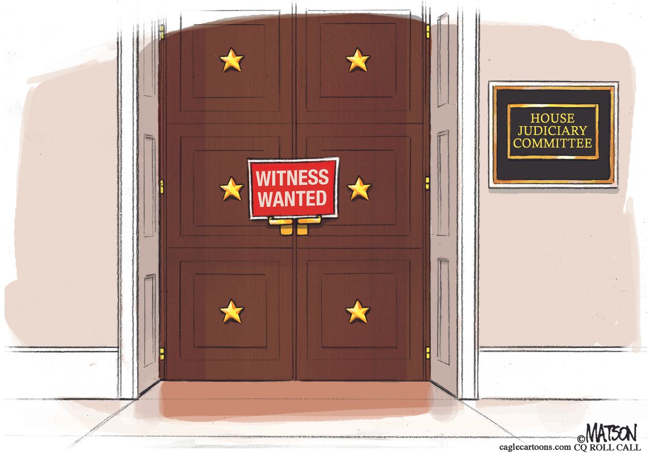 Political Cartoon U.S. Trump house judiciary committee impeachment subpoena Mueller report whitehouse