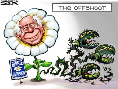 Political Cartoon U.S. Bernie Campaign 2016